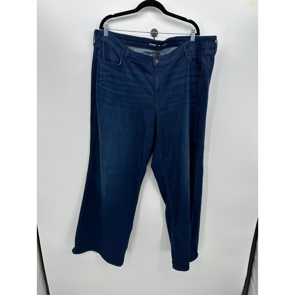Old Navy Wow Wide Leg Jeans Womens 22‎ High Rise Dark Wash Indigo Denim Pants
